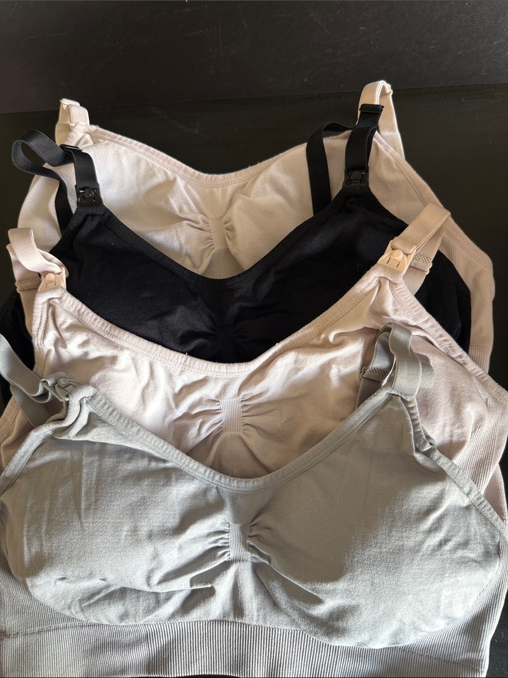Nursing Bra - Black, Light Pink, Gray